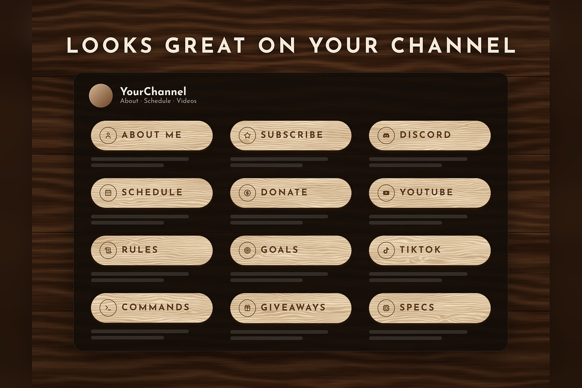 Wood Twitch & Kick Panels, an Object Graphic by Gear Store (Photo 5 of 7)