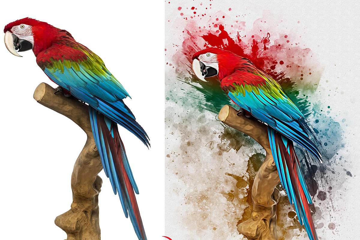 Watercolor Bird Painting Effect, an Action Add-On by Photoshop Action (Photo 16 of 21)