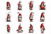 Watercolor Valentines Gnome Clipart, an Illustration by SinaCreation (Thumbnail 2 of 7)