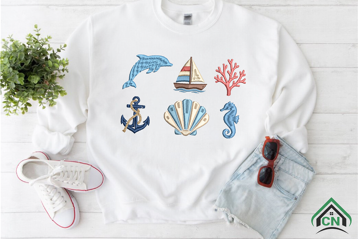 Mini Coastal Embroidery Design, an Illustration by Craft Nest (Photo 3 of 6)