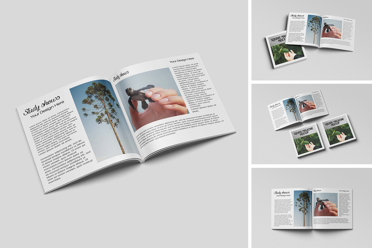Square Magazine Mockup, a Print Template by Difa Design (Photo 1 of 5)
