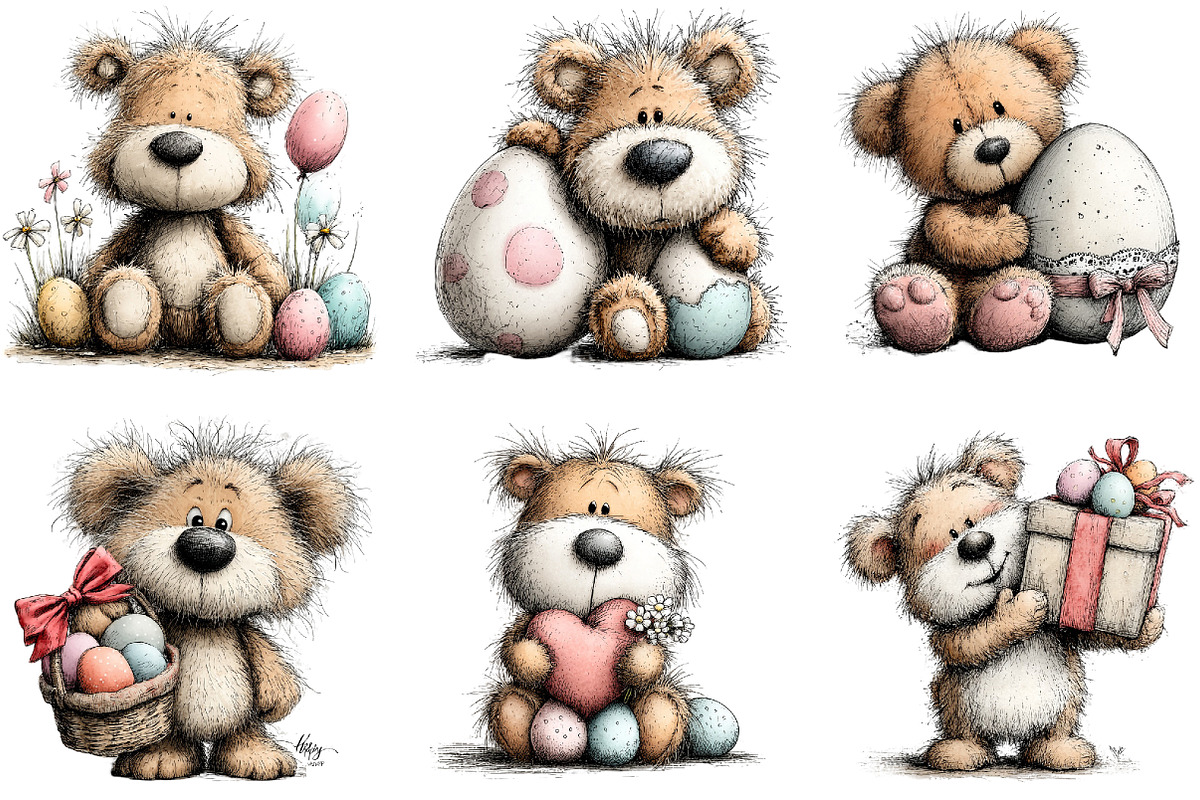 Whimsical Easter Teddy Bear Clipart, an Illustration by Sublimation Artist (Photo 5 of 7)