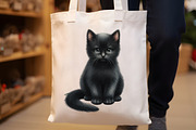 Watercolor Floral Black Cat Clipart, an Illustration by Rose Art (Thumbnail 8 of 8)