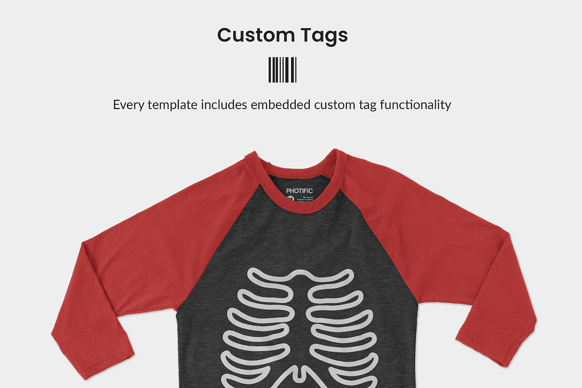 3/4 Sleeve Raglan Shirt Mockups, a Shirt Mockup by Photific (Photo 6 of 6)