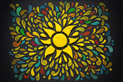 Cheerful Sun on a Black Background, a Seasonal Illustration by Countryside life (Thumbnail 6 of 8)