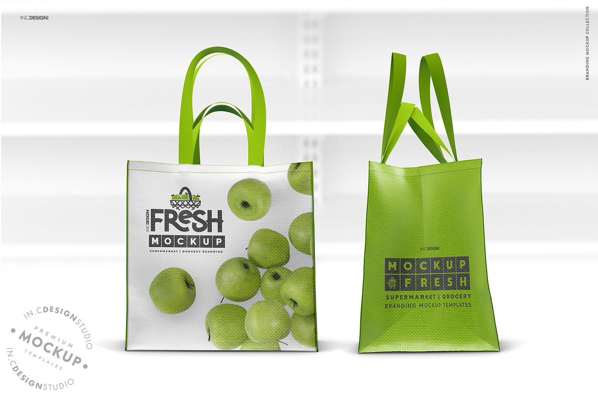 Double Handle Eco Shopping Bag Brand, a Product Mockup by INCDesign (Photo 7 of 10)