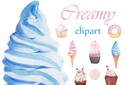 Creamy Sweets Clipart, a Food Illustration by ColorfulNest (Thumbnail 1 of 3)
