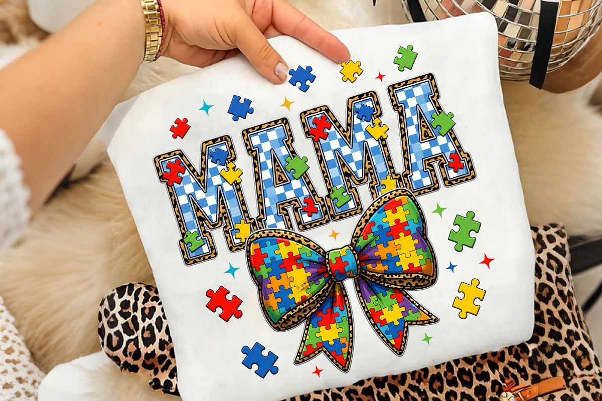 Coquette Autism Mama PNG, Autism, an Illustration by CreationArt (Photo 8 of 9)