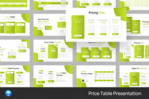 Price Table Keynote Templates, a Presentation Template by Fit-tee