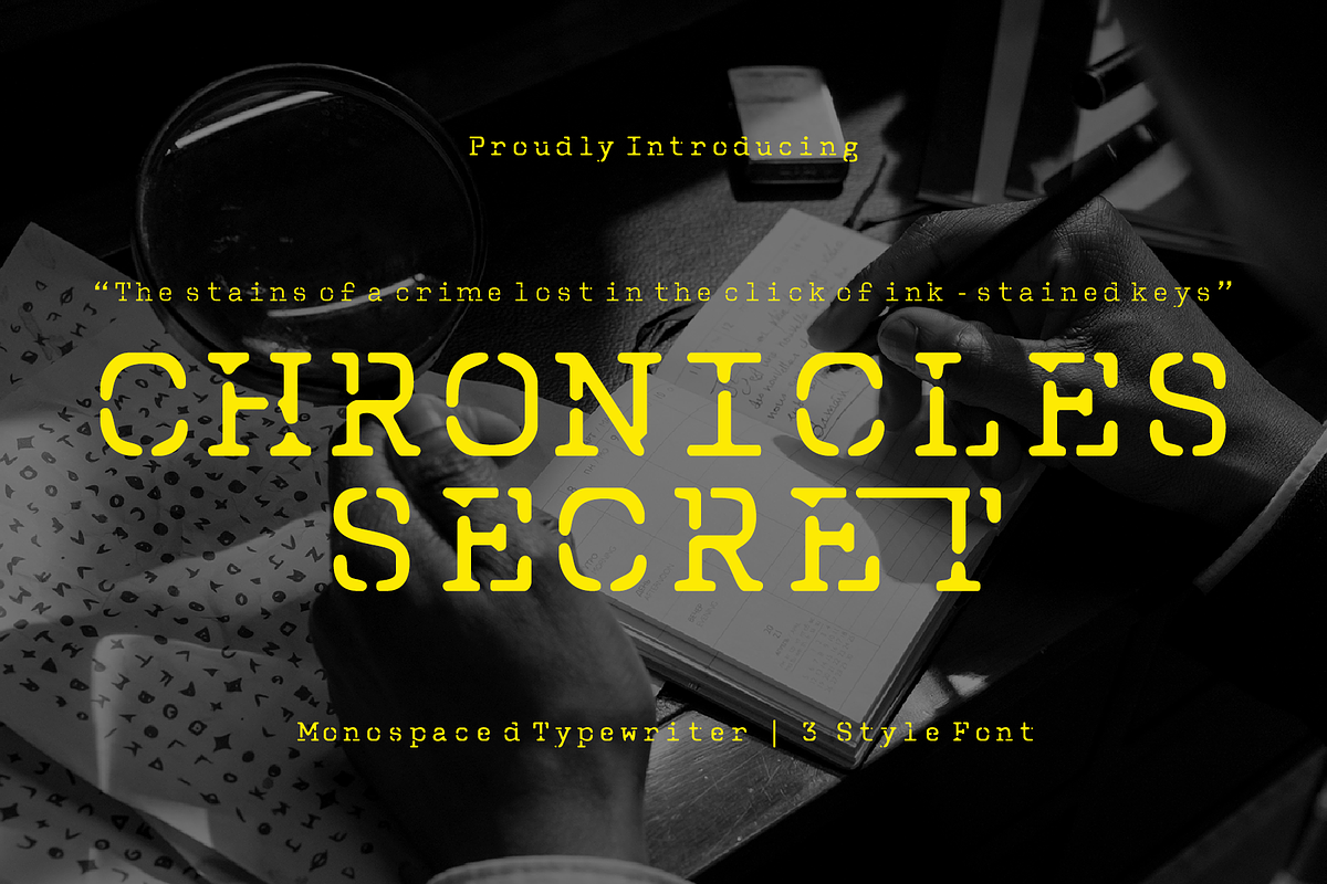 CF Chronicles Secret - Typewriter, a Slab Serif Font by Indotype Foundry (Photo 1 of 10)