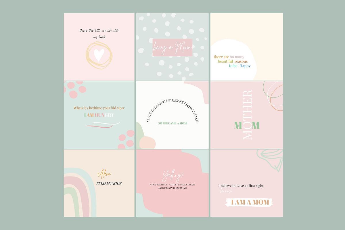 Mom & Baby Instagram Quote Templates, a Social Media Template by Deepa Template Studio (Photo 3 of 5)