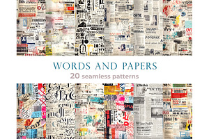 Newspapers Seamless Patterns Set