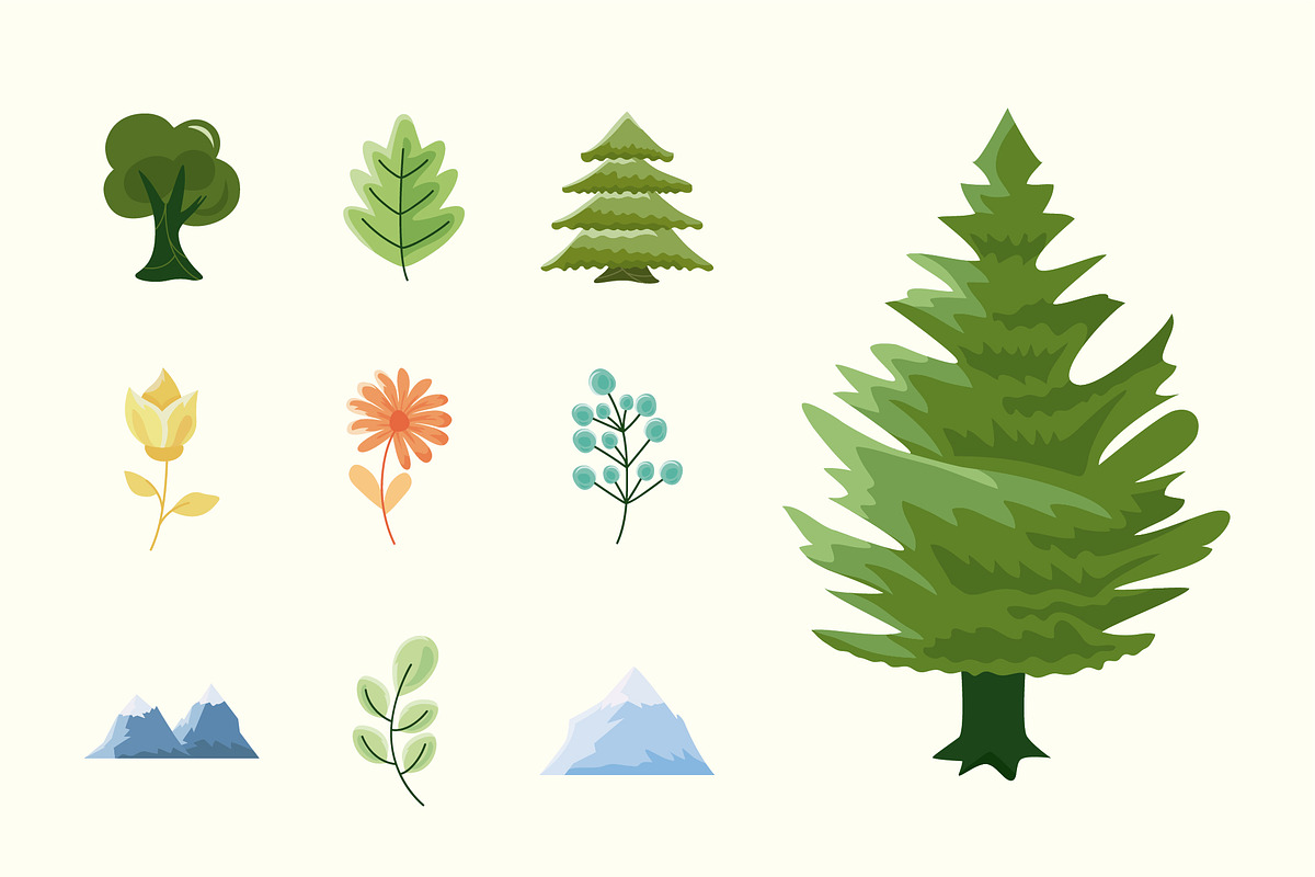 Nature Elements Illustration Set