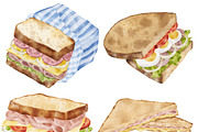 Watercolor Burger & Sandwich, a Food Illustration by ArtbyHien (Thumbnail 3 of 6)