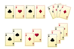 Ace playing cards of different suit, an Object Illustration by Vectorbuum