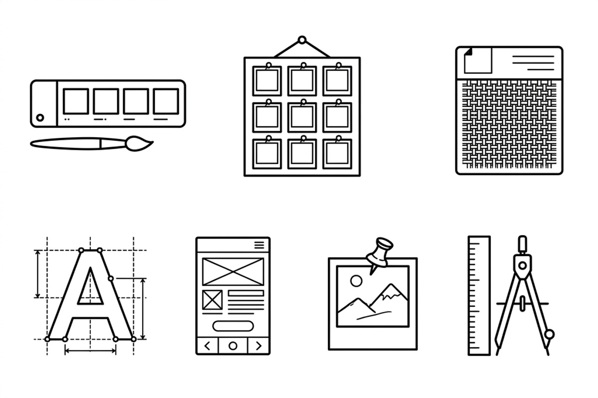 Interior Design Studio Icon Set, an Outline Icon by adenpinkstore (Photo 6 of 12)