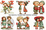 Whimsical Valentine Couple Clipart, an Illustration by OK Design (Thumbnail 2 of 6)