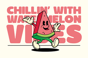 Retro Watermelon Character