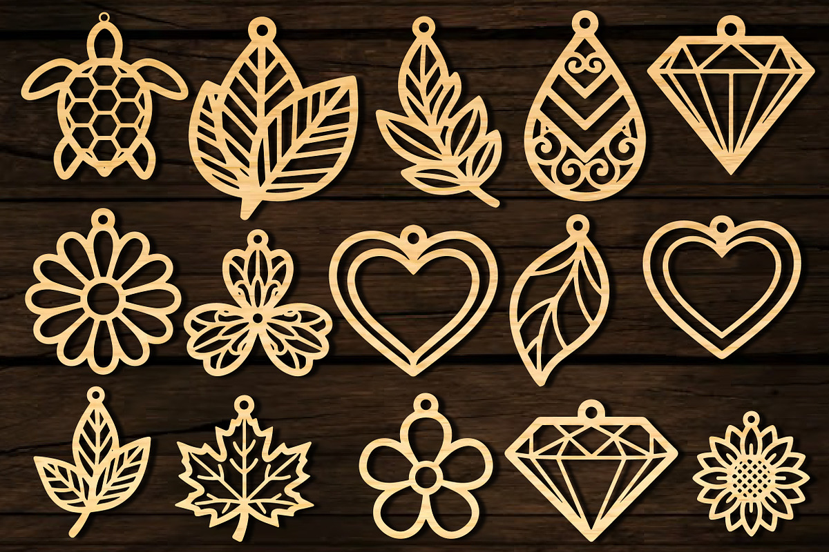 Earring SVG Laser Cut Bundle, an Object Graphic by DreamCafeArt (Photo 3 of 4)