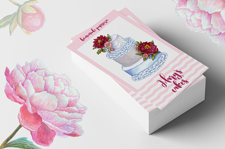 Watercolor wedding cakes