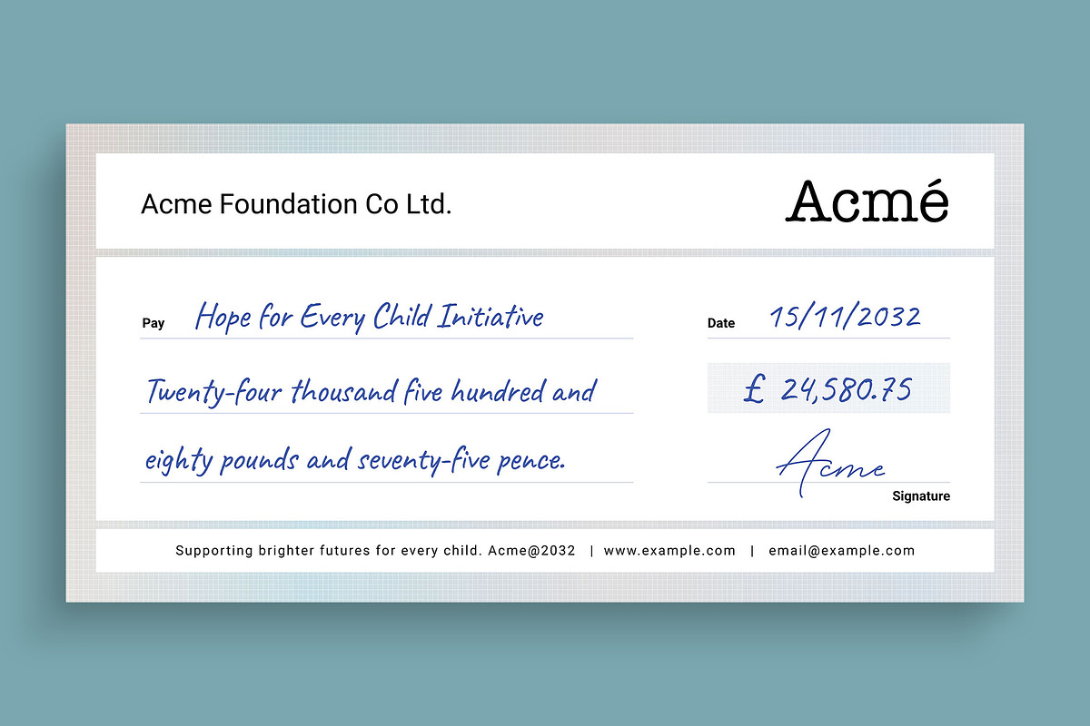 Giant Cheque / Check Template, a Stationery Template by BrandPacks (Photo 2 of 6)