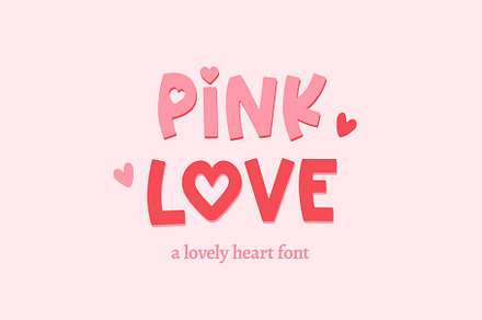 Pink Love - All Caps Heart Font