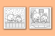 Valentine Cuties Cozy Coloring Pages, a Seasonal Illustration by Ink Gallery (Thumbnail 2 of 4)