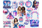 Bright New Year Clipart, a Seasonal Illustration by GlamArtZhanna (Thumbnail 5 of 6)