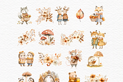 Watercolor clipart autumn friends, an Animal Illustration by Invite to Clipart (Thumbnail 3 of 6)