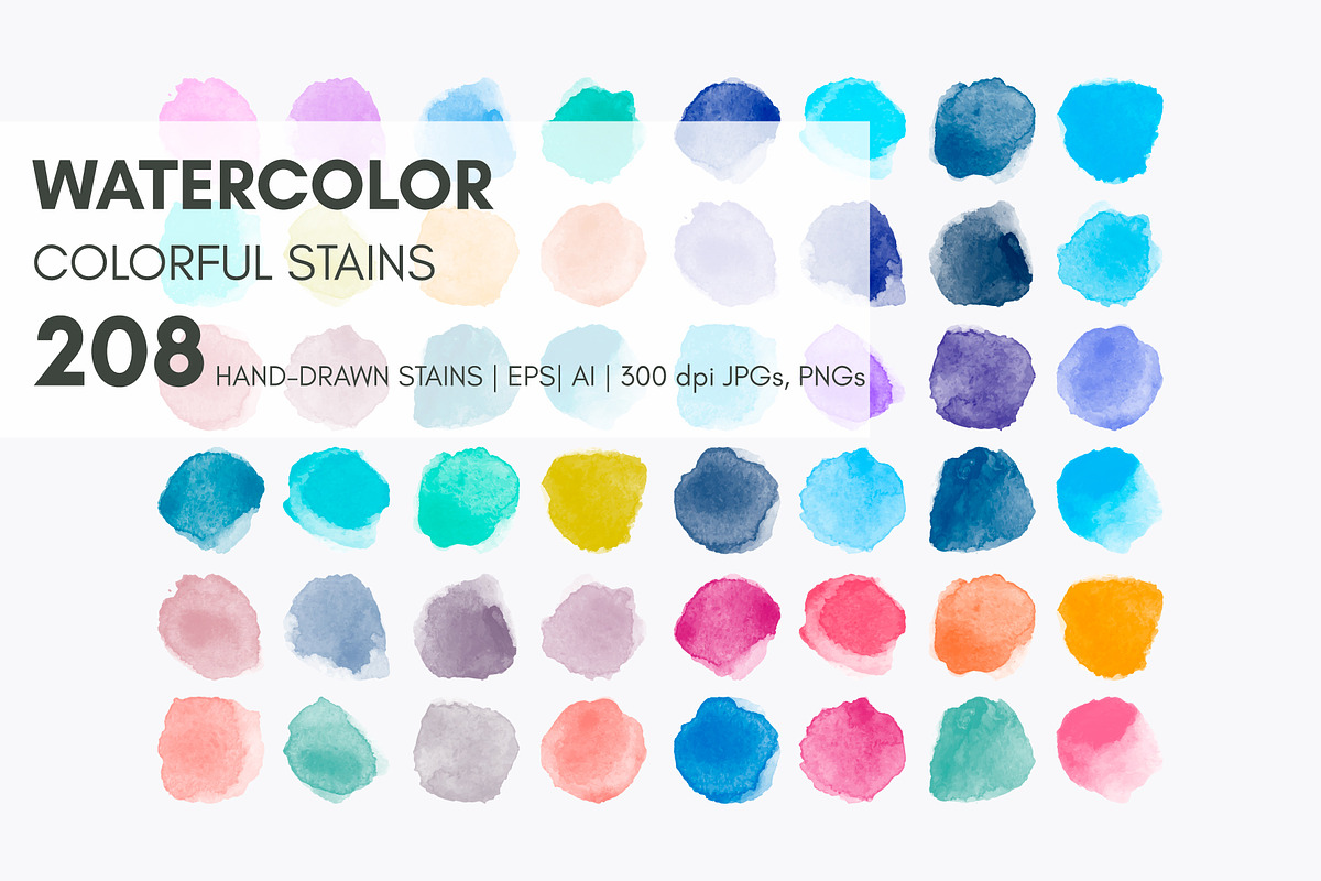 Big set watercolor vector stains, a Texture Graphic by Ibrin's Shop (Photo 1 of 14)