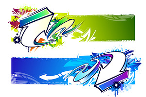 Abstract Graffiti Banners