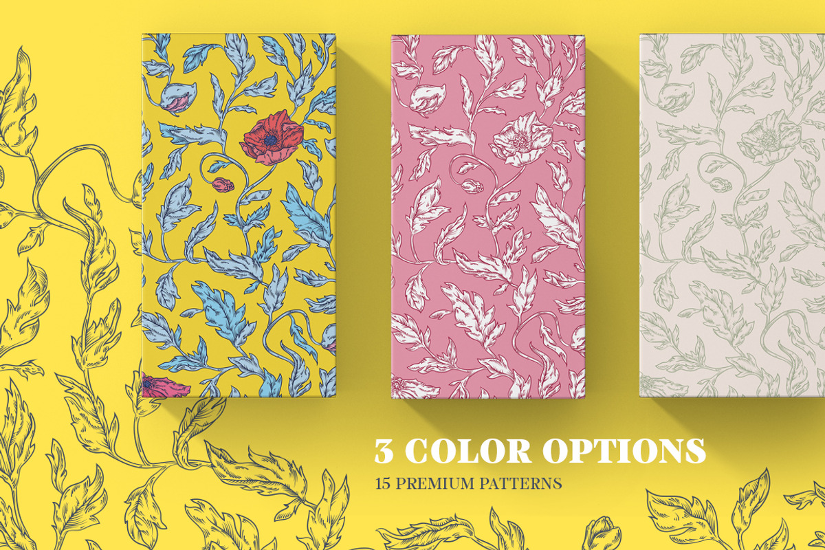Modern Pre-Raphaelites patterns, a Pattern Graphic by Piñata (Photo 5 of 15)