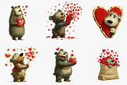 Valentine Teddy Bear Clipart, an Illustration by CreationArt (Thumbnail 5 of 6)