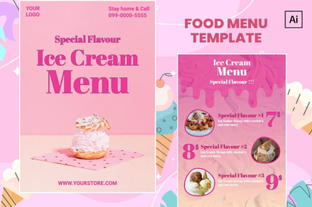 Ice Cream Menu Design Template