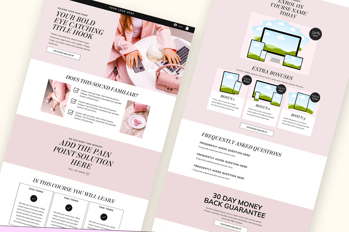 Pink Wix Editor Sales Page Template, a Wix Template by Template Twist Shop (Photo 8 of 10)