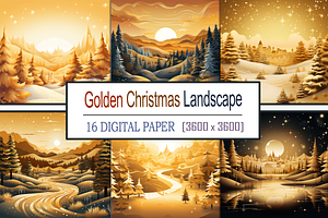 Golden Christmas Landscape