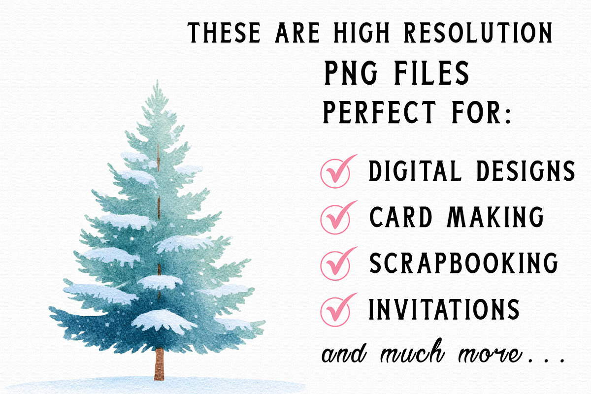 Watercolor Christmas Tree Clipart, an Illustration by Libby Wishes (Photo 5 of 6)