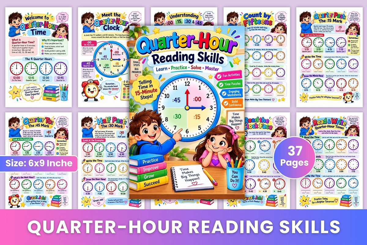 Quarter-Hour Reading Skills, a Stationery Template by Designmela01 (Photo 1 of 6)