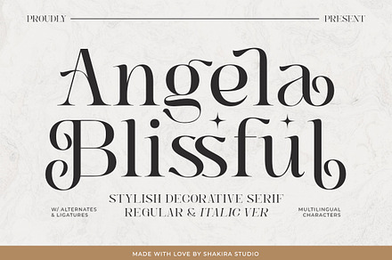 Angela Blissful - Modern Elegant, a Serif Font by Shakira Studio