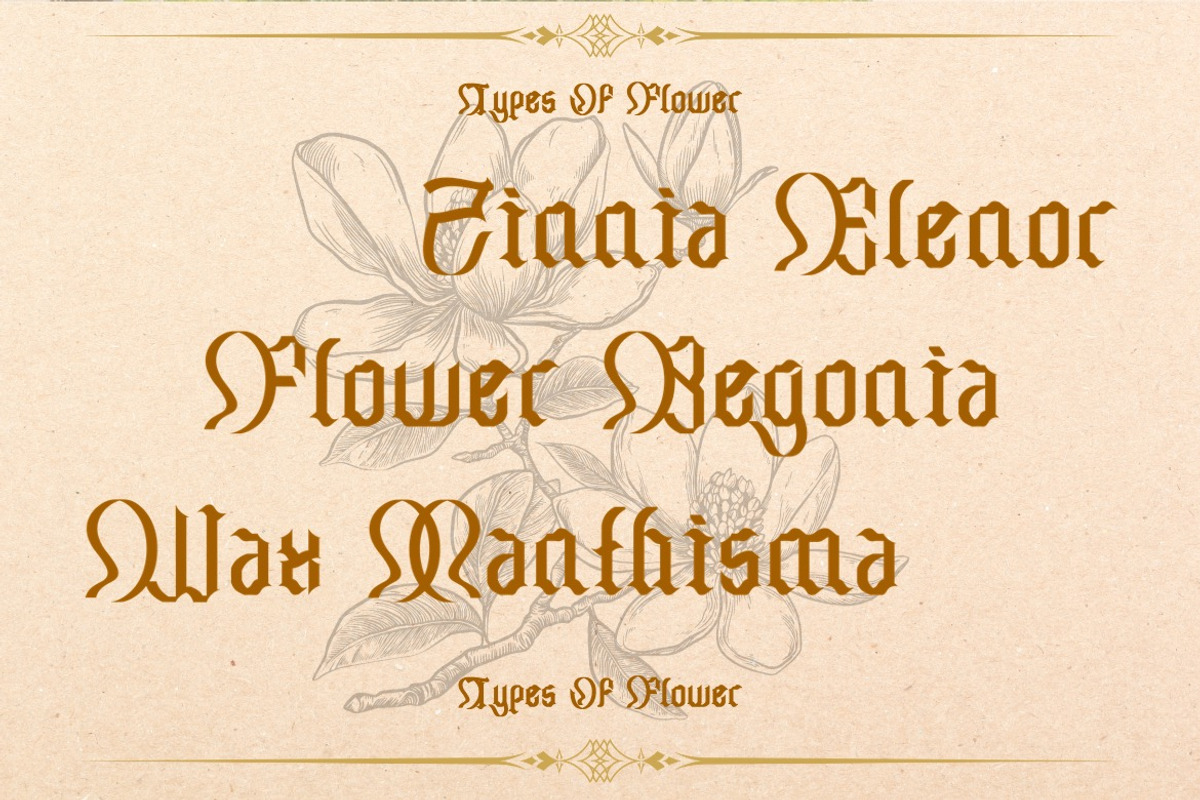Chameton - Decorative Blackletter, a Blackletter Font by Dhabee (Photo 6 of 15)