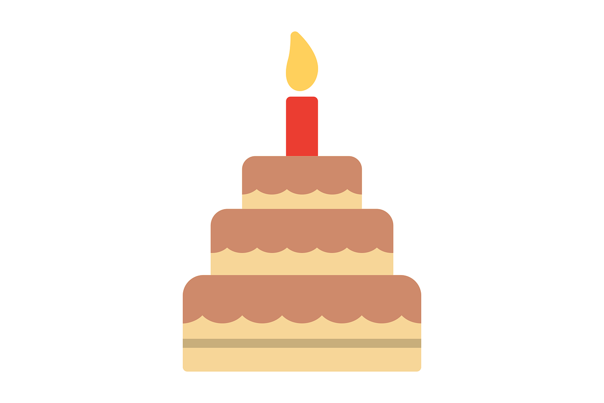 Birthday Cake Flat Icon, a Duotone Icon by Pexelpy (Photo 2 of 2)