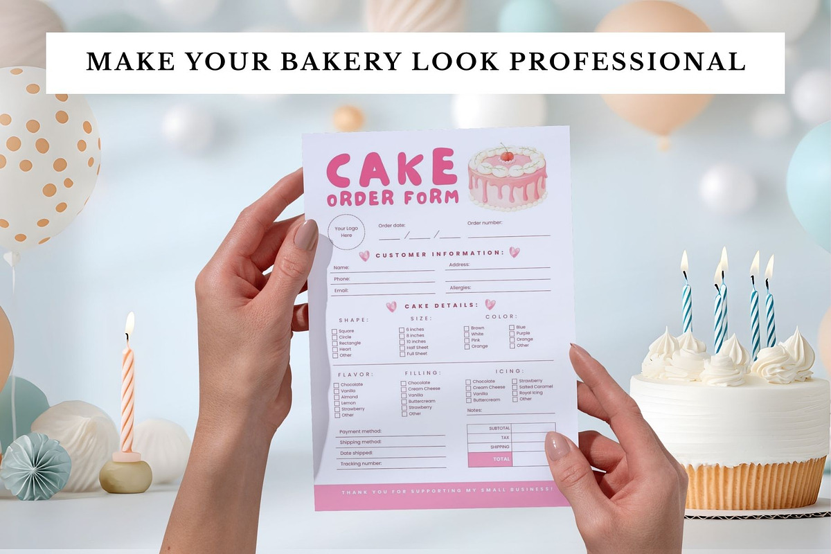 Cake Order Form Editable Template preview 6