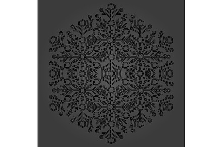 Round Snowflake With Abstract Winter
