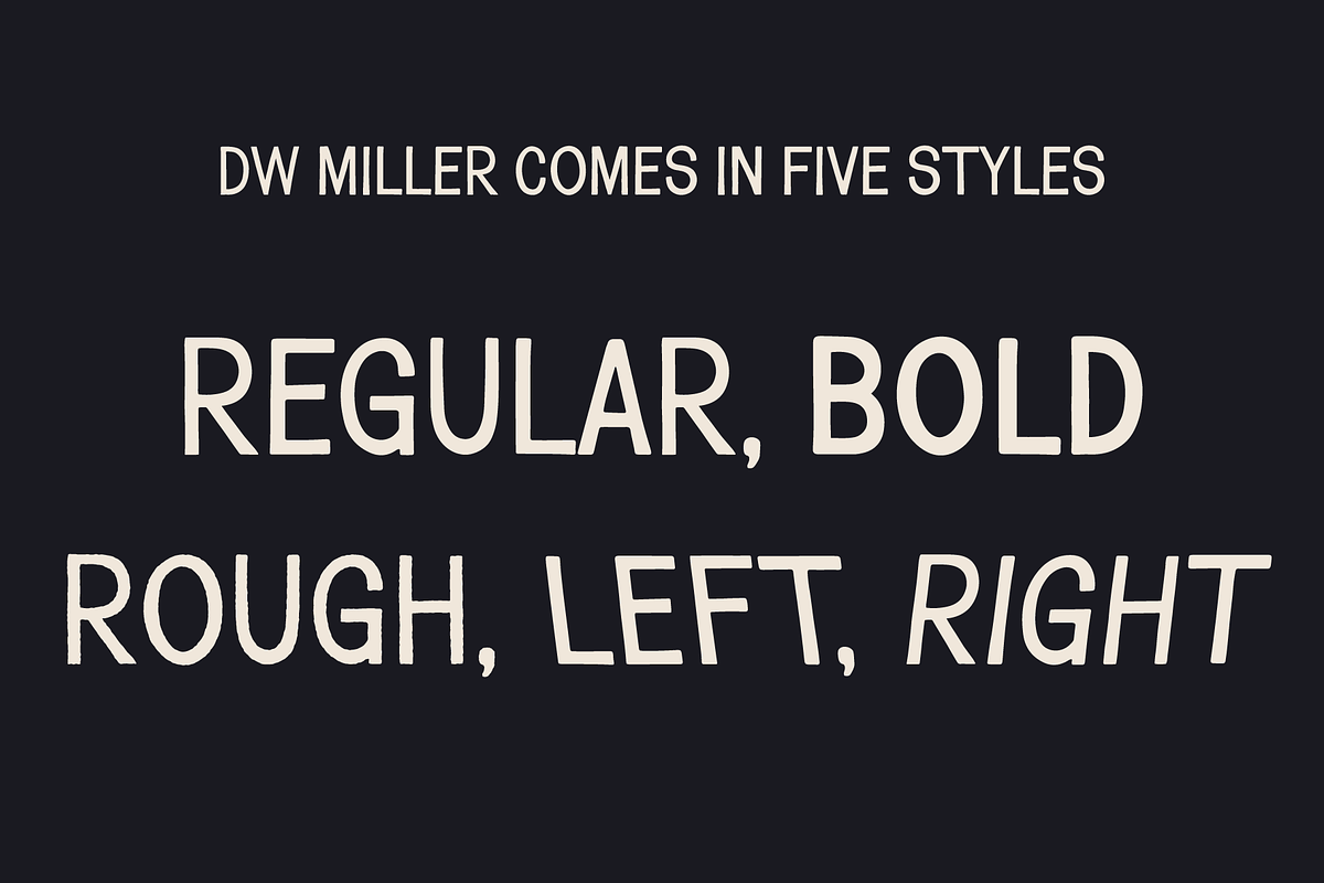 DW Miller Vintage Font Family, a Sans Serif Font by Walker Design Co. (Photo 3 of 10)