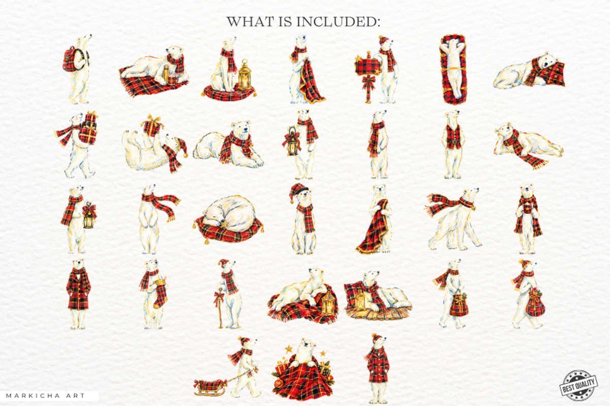 Christmas Polar Bear PNG, an Animal Illustration by Markicha Art (Photo 4 of 5)