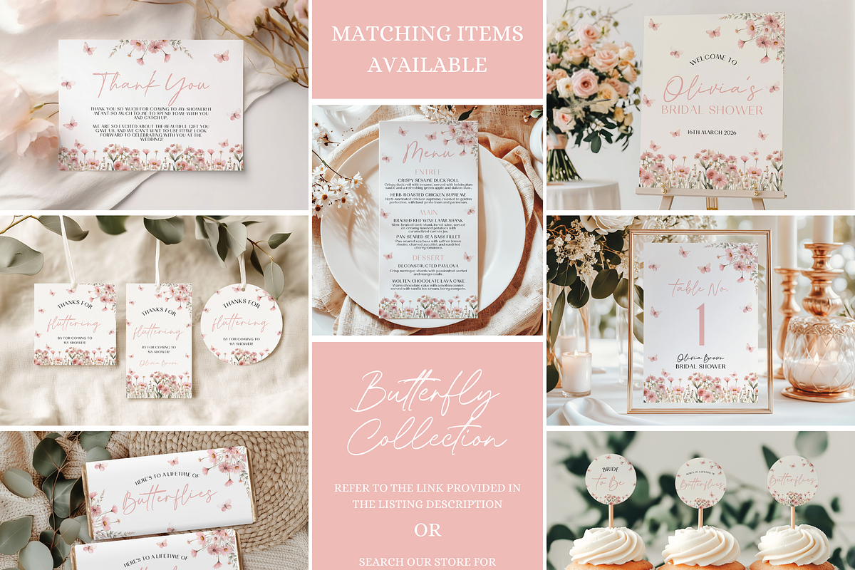 Butterfly Bridal Shower Game Bundle, an Invitation Template by Digital_Mind (Photo 7 of 9)