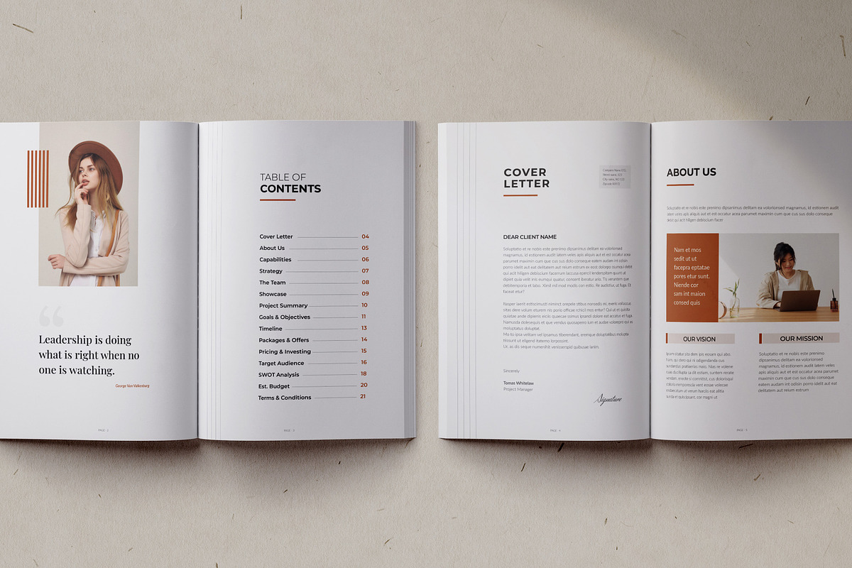 The Proposal | Canva, InDesign, a Brochure Template by BrochuresFactory (Photo 3 of 11)
