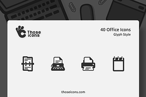 40 Office Glyph Icon