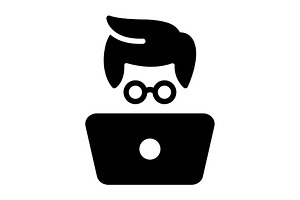 Geek hipster solid icon, a Solid Icon by Creative priyanka