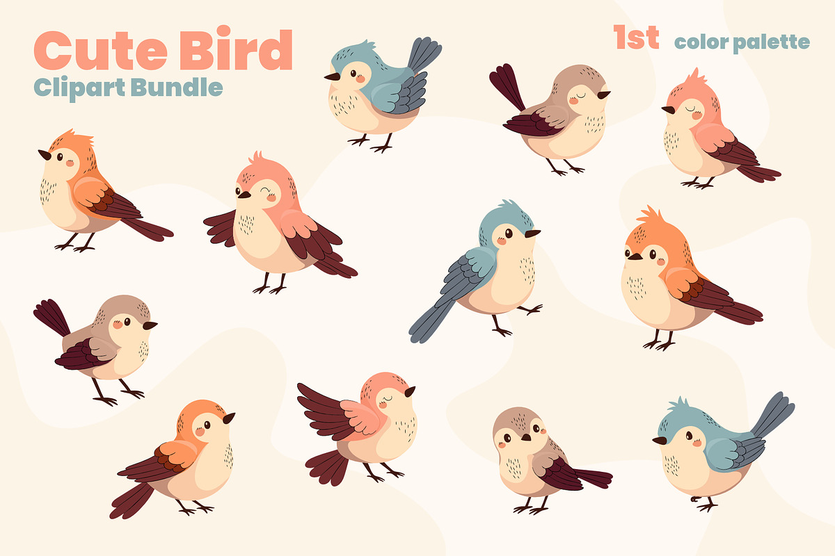 Bird Clipart Bundle - Vector & PNG, an Animal Illustration by moja doodle (Photo 3 of 5)